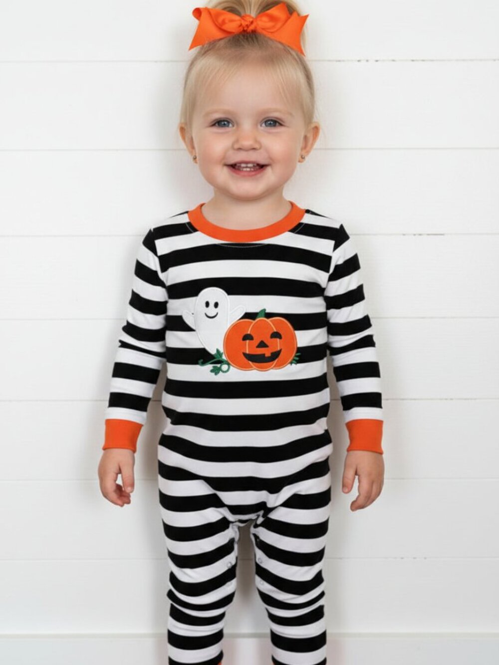 Striped Halloween Romper, toddler, NWT